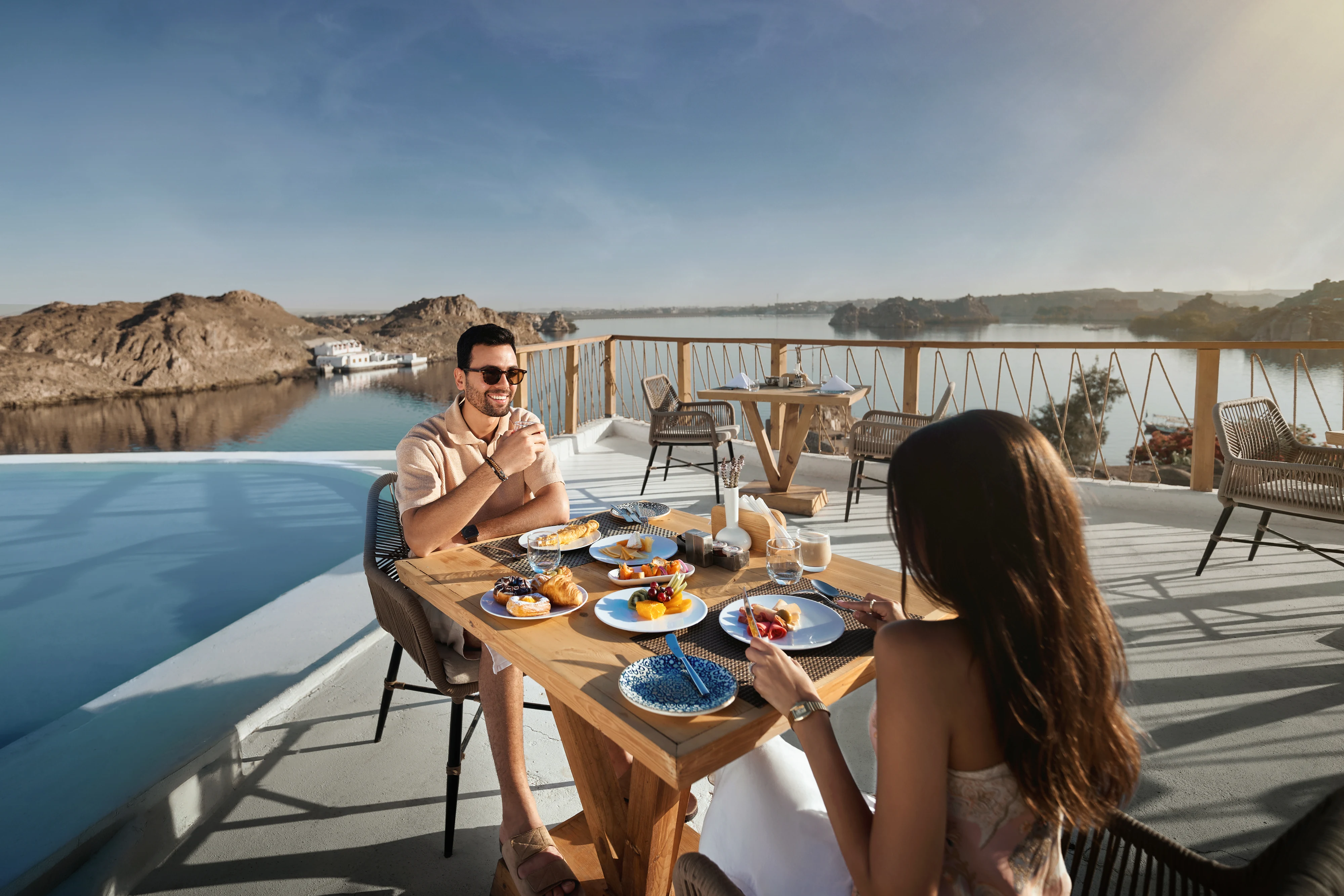 Breakfast on the terrace at YAM Restaurant