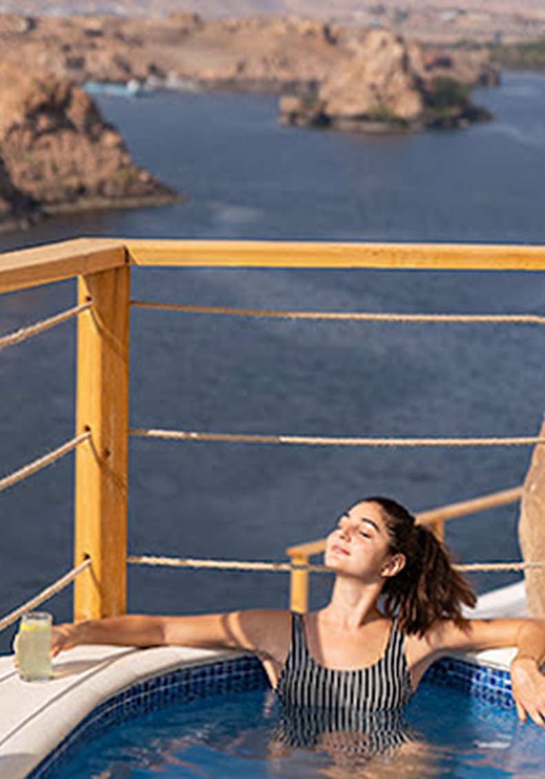 Guest enjoying the Nile view