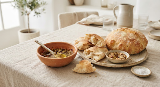 Bread and dips spread