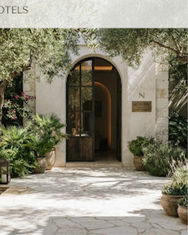 Stone archway entrance to spa grounds