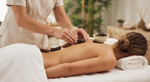 Hot stone spa treatment